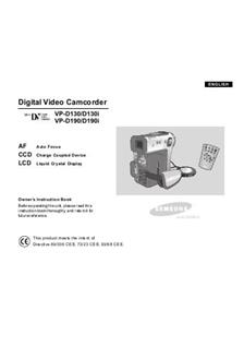 Samsung VP D 130 manual. Camera Instructions.